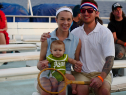 Young family in Halloween costumes